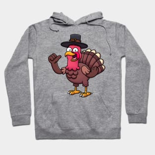 Happy Turkey With Pilgrim Hat Hoodie